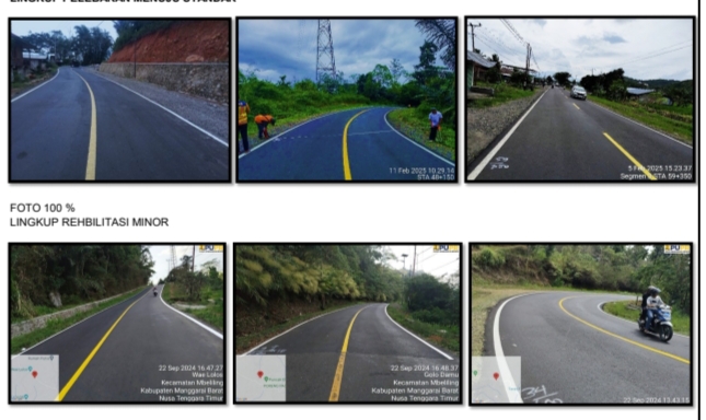 Pekerjaan Selesai 100 Persen, Preservasi Jalan Labuan Bajo- Malwatar - Batas Kota Ruteng, masuki tahap Pemeliharaan, Pastikan Kualitas Optimal 2 IMG 20250511 101206