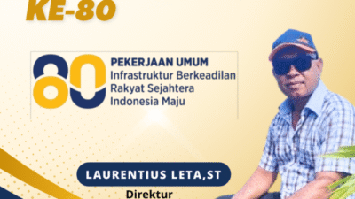 Direktur PT.YETTY DHARMAWAN, Laurentius Leta, ST -Selamat Hari Bakti PU Ke-80