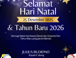 Keluarga Besar PT.Qoyyum Pratama Mandiri mengucapkan Selamat Natal 2025 dan Tahun Baru 2026