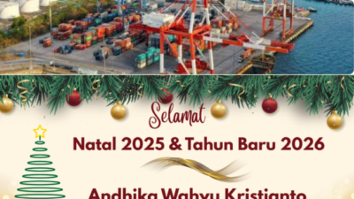 Keluarga Besar Pelindo Terminal Petikemas Kupang mengucapkan Selamat Natal 2025 dan Tahun Baru 2026