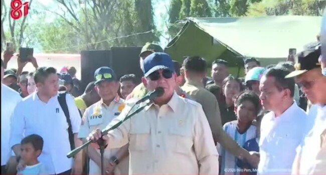 Prabowo Tiba di Nagekeo, gelar rapat koordinasi dan Tinjau Langsung Penanganan Gempa Flores 2 Presiden Prabowo di Nagekeo
