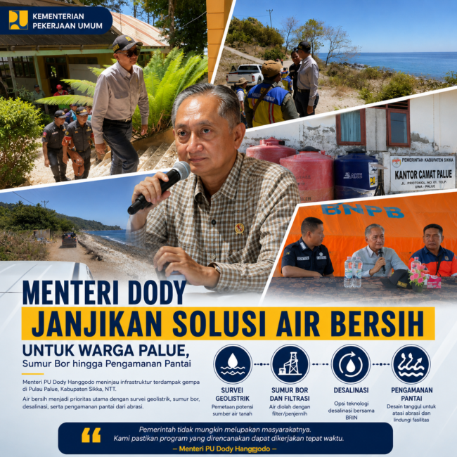 Menteri Dody Janjikan Solusi Air Bersih untuk Warga Palue, Sumur Bor hingga Pengamanan Pantai 2 Menteri PU, Dody Hanggodo janjikan air bersih untuk warga Palue, Sumur bor dan pengaman Pantai