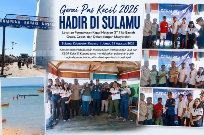 Gerai @Pas Kecil 2026 Hadir di Sulamu, Nelayan Tak Perlu Lagi ke Kupang Urus Legalitas Kapal 2 Gerai Pas Kecil 2026 melayani pengukuran kapal nelayan di Sulamu Kabupaten Kupang