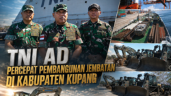 TNI AD Percepat Pembangunan Empat Jembatan di Kabupaten Kupang, Material dan Alat Berat Tiba di Kupang 