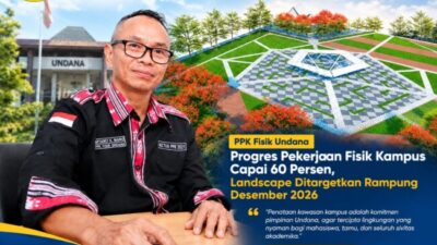 Progres Fisik Capai 60 Persen, Undana targetkan pekerjaan Landscape tahap 1 Rampung Desember 2026 13 Pejabat Pembuat Komitmen (PPK) Fisik Undana, Ariecy K.A. Manu, ST., MT, mengatakan progres pekerjaan fisik capai 60 persen undana target pekerjaan Lanscape rampung Desember